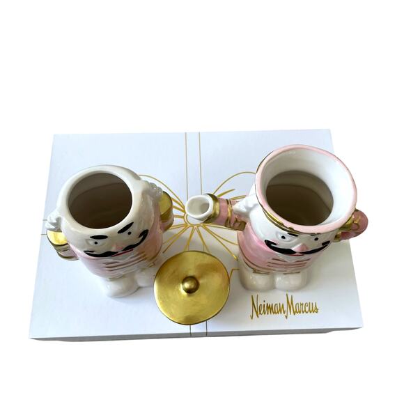 NEW Neiman Marcus Pink Nutcracker Ceramic Sugar & Creamer 2pk Christmas Holiday - Picture 5 of 16